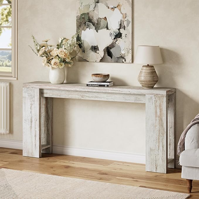 LITTLE TREE 70.9-Inch Entryway Table, Long Narrow Farmhouse Sofa Console Table - Image 2