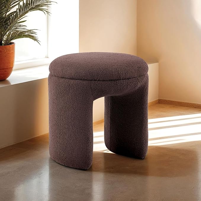 Furniture of America Rami Modern 18-inch Solid Wood Upholstered Ottoman - Image 2