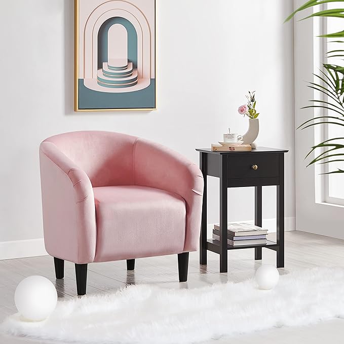Yaheetech Barrel Chairs, Modern Vanity Chair Soft and Cozy Barrel Chair - Image 2