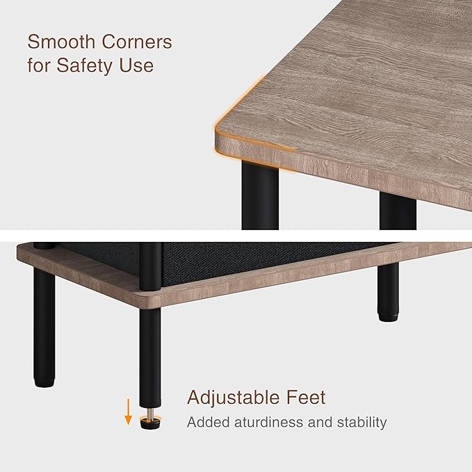 Narrow Side Table with Fabric Basket, End Table - Image 7