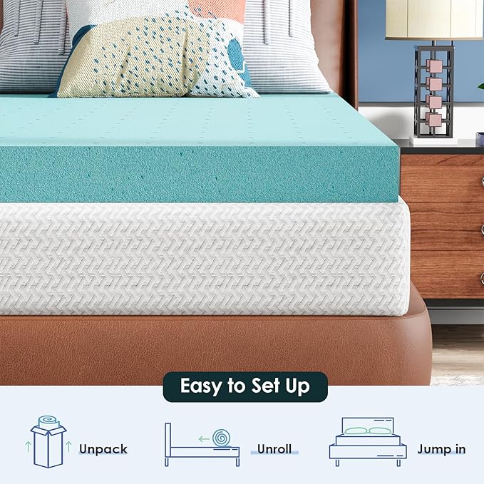 FDW | 8" Queen Mattress + 3" Cooling Mattress Topper | Gel Memory Foam | Medium - Image 5