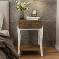 COSIEST Rustic Nightstand, 2-Tier Farmhouse Bedside Table, Wood Accent End Table by COSIEST