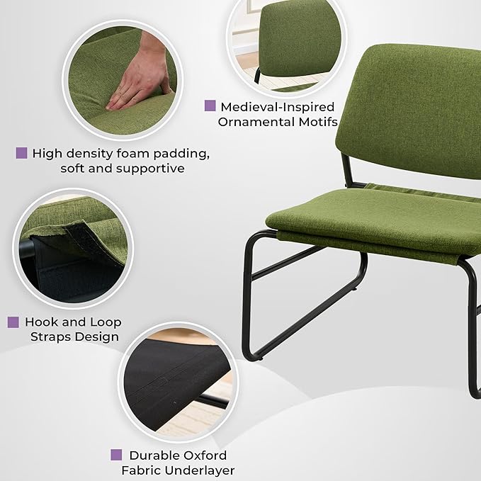 DAICO Modern Accent Chair Comfy Living Room Chair Armless Sling Accent Chairs - Image 8