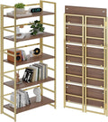 BHG Vintage Multifunctional Folding Bookshelf, 5 Tier No-Assembly Plant Stand by BHG