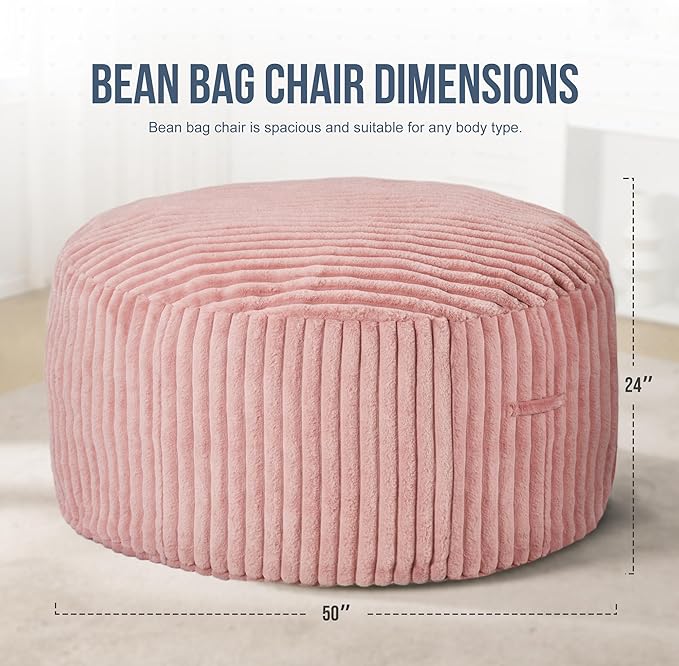 5ft Bean Bag Chairs for Adults Large Beanbag Chair - Image 2