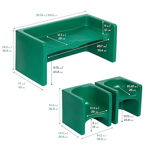ECR4Kids Tri-Me Table and Cube Chair Set - Image 2