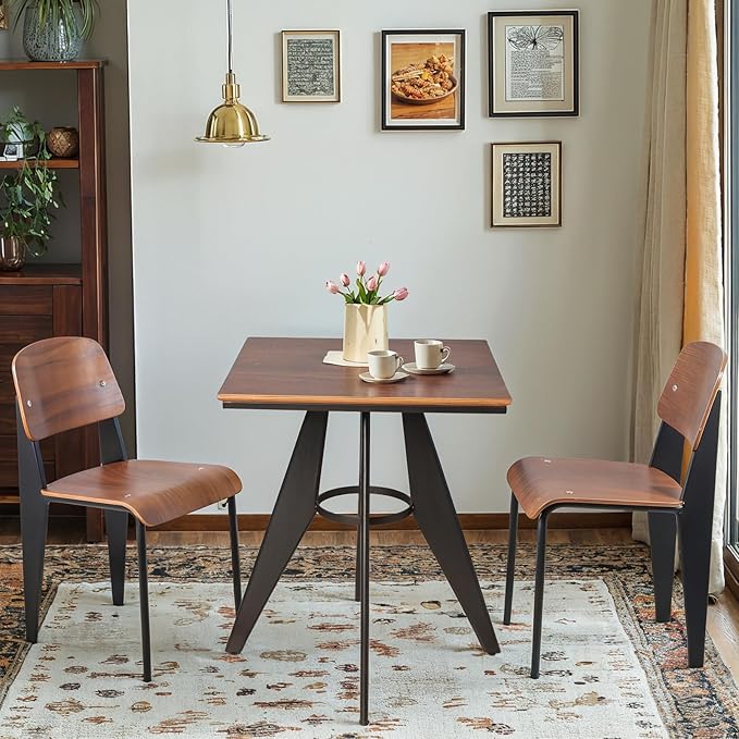 LOKKHAN Dining Chairs, Vintage Wood Metal Home Kitchen Breakfast Cafe Chairs - Image 7