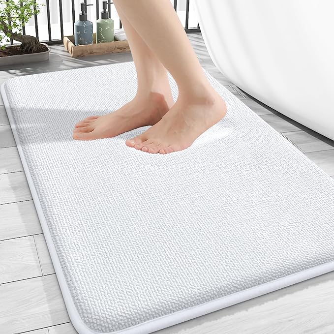 OLANLY Thick Memory Foam Bath Mat Rug 30x20, Extra Soft Absorbent Bathroom Rug by OLANLY