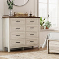 LINSY HOME 8 Drawers Dresser for Bedroom, Modern Farmhouse Dresser TV Stand by LINSYHOME