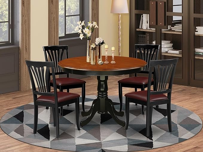 East West Furniture HLAV5-BCH-LC 5 Piece Modern Dining Table Set Includes a - Image 2