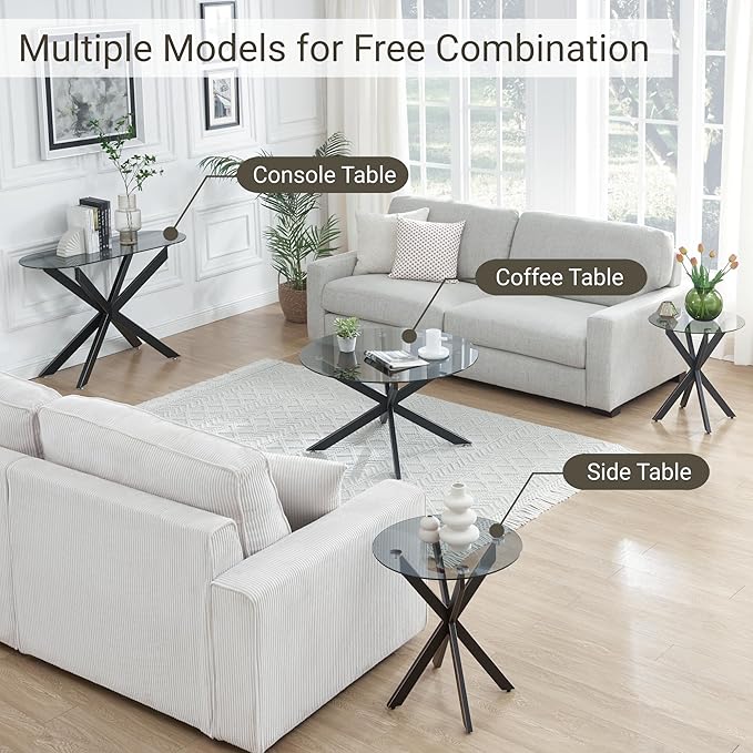 Modern Glass Oval Console Table, Entryway Hallway Narrow Sofa Table, Entrance - Image 6