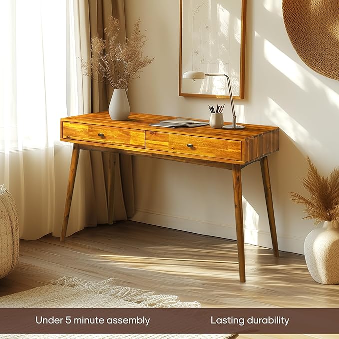 Acacia Lagom 48" Solid Wood Work Desk - Image 3