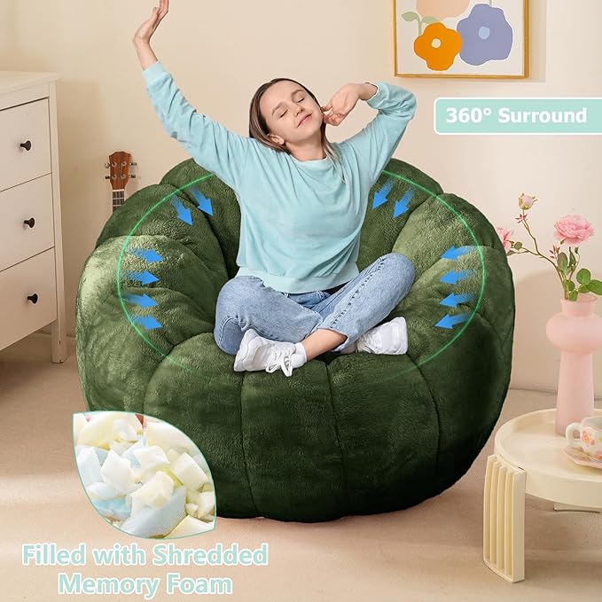 Pumpkin Bean Bag Sofa Chair for Adult, Beanbag Couch - Image 5