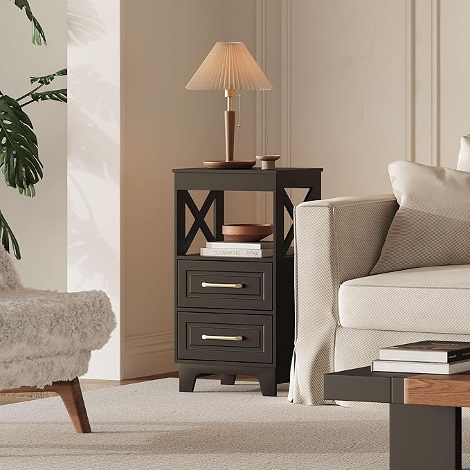 Tall Nightstand Set of 2 Side Table - Image 8