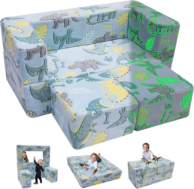 MeMoreCool Modular Kids Sofa, Toddler Play Couch Fold Out by MeMoreCool