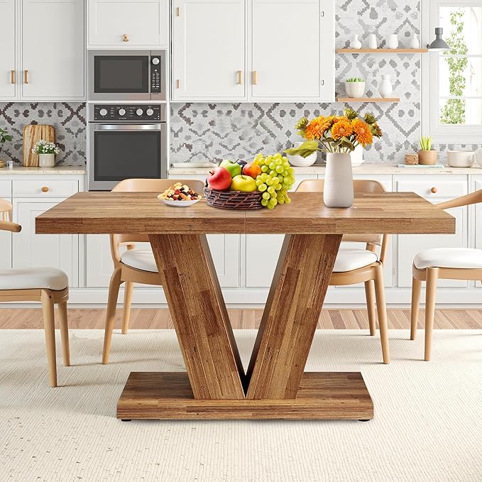 Dining Table for 4-6, Living Room, Walnut Brown - Image 6