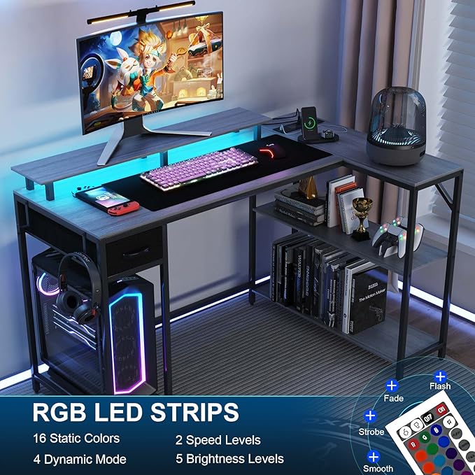 47" L Shaped Computer Desk - Image 4