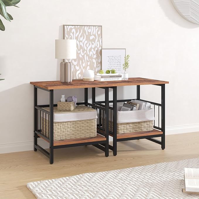 Industrial Night Stand, 18” Square Side Table - Image 7