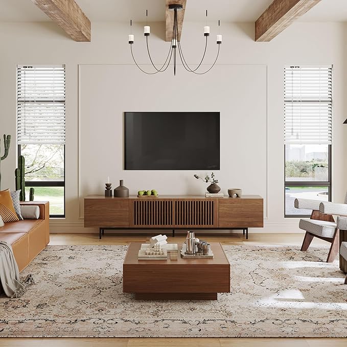 POVISON Full Assembled Mid-Century Modern TV Stand - Image 7