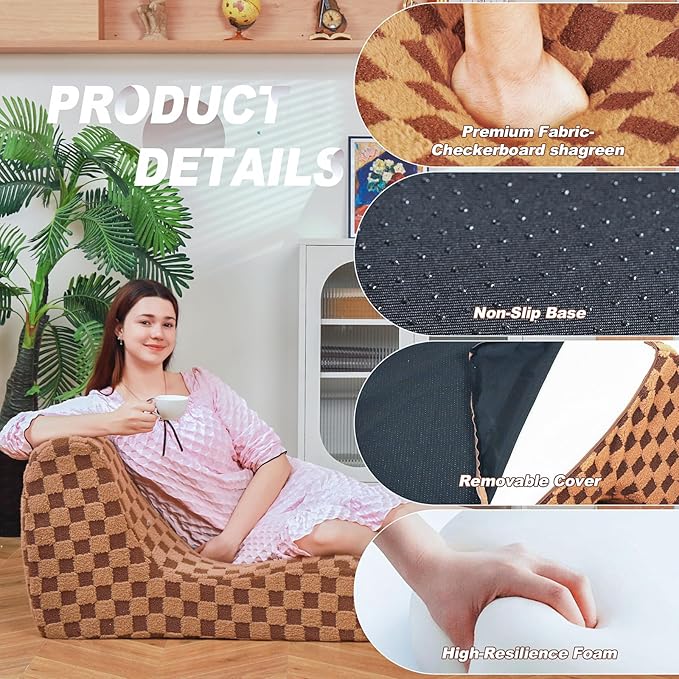 Bean Bag Chair for Adults, Folding Sofa Bed, Convertible Sleeper Lounge Chair - Image 5