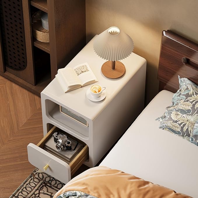 Solid Wood Nightstand, Narrow Night Stand - Image 4