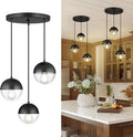LMS Modern 3-Light Cluster Pendant Lights, Matte Black Kitchen Island Light by LMS