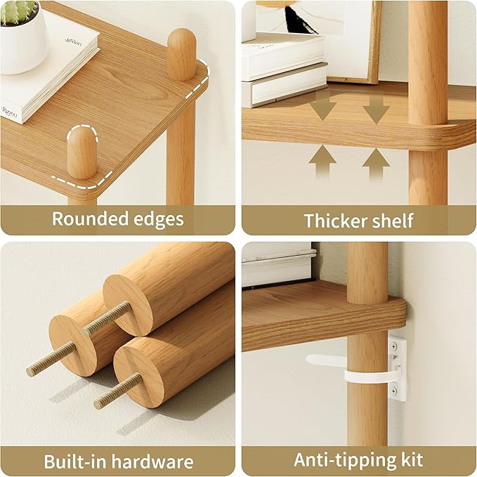 IOTXY Wooden Triple Wide Bookshelf - Image 6