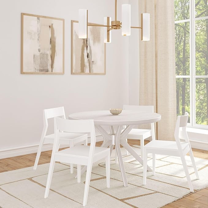 Plank+Beam Verso Round Dining Table, 47 Inch Solid Wood Kitchen & Dining Room - Image 6