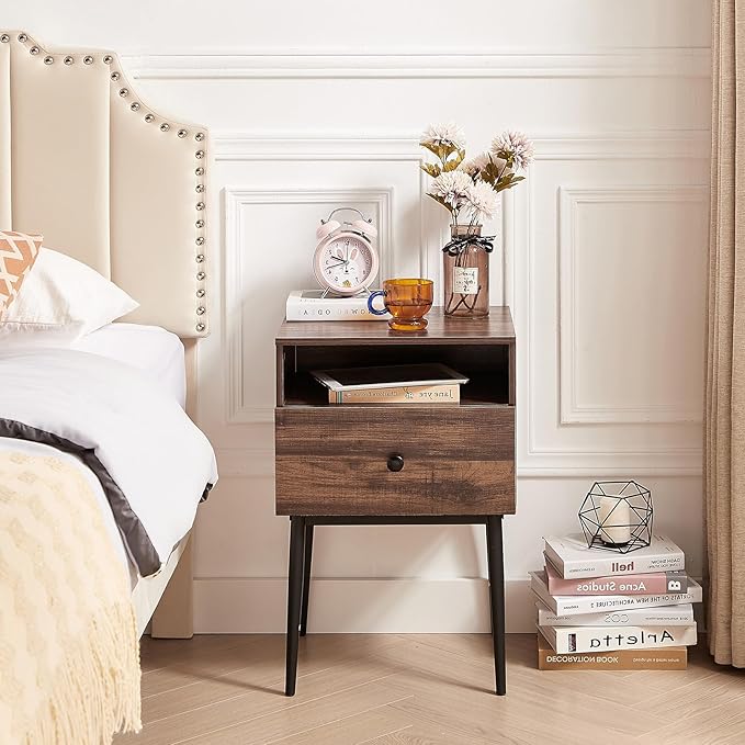VECELO Modern Nightstands Set of 2, Square End Side Table - Image 4