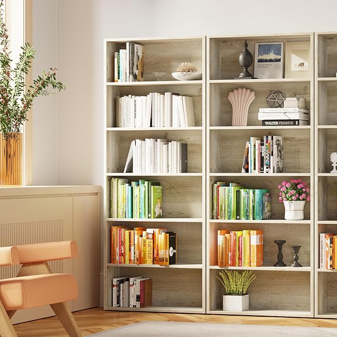 IRONCK Bookshelves and Bookcases Floor Standing 6 Tiers Display Storage Shelves - Image 4