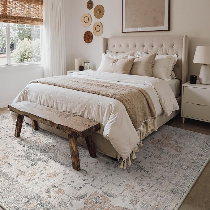 GENIMO 8x10 Area Rugs for Living Room, Machine Washable Non Slip Vintage Rugs - Image 3