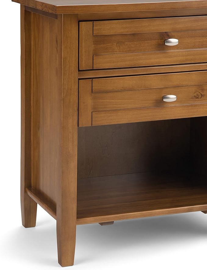SIMPLIHOME Warm Shaker SOLID WOOD 24 inch Wide Transitional Bedside Nightstand - Image 9