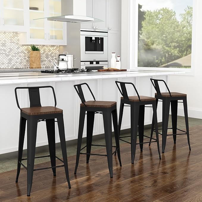 Yongchuang 24" Metal Barstools Set of 4 Counter Bar Stools - Image 9