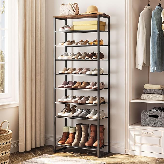 HOOBRO 10-Tier Shoe Rack, 23.6" L Shoe Storage Organizer, Large Capacity Shoe - Image 2