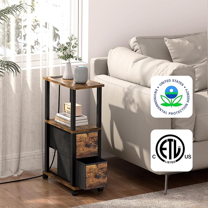 TUTOTAK Small Narrow End Tables, Side Tables - Image 4