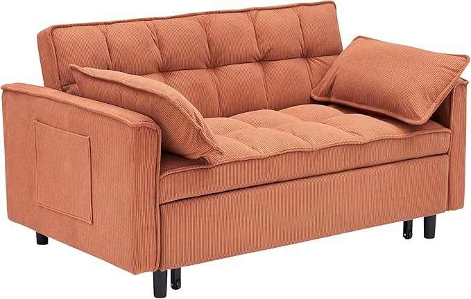 Ball & Cast Convertible Sofa Bed, Loveseat Sleeper Sofa W/Pull-Out Bed - Image 10