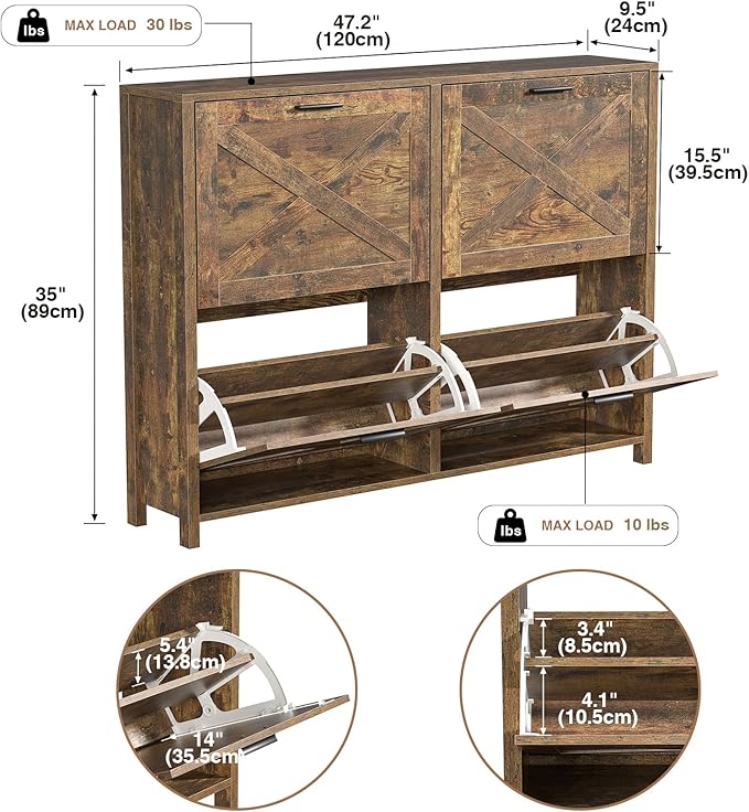 47" W Large Shoe Storage Cabinet - Image 2
