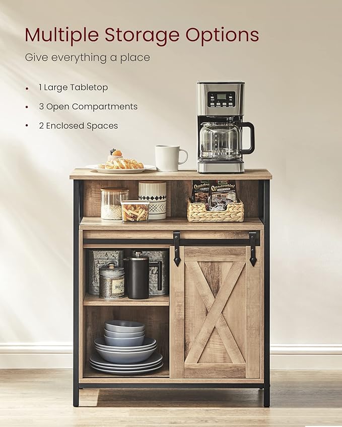 VASAGLE Buffet Cabinet, Coffee Bar Storage Cabinet, Sideboard - Image 4