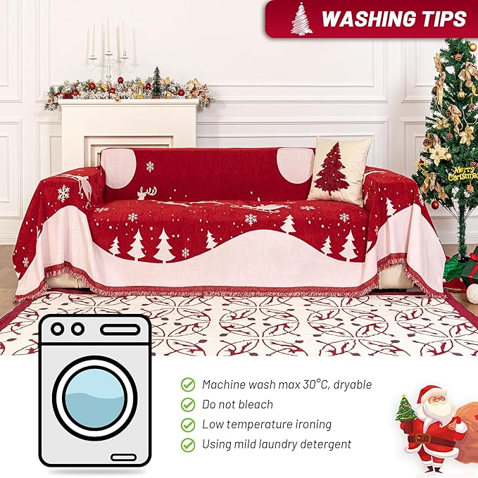 MYSKY HOME Christmas Chenille Sofa Slipcover Couch Covers - Image 5
