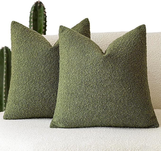 Foindtower Set of 2, Decorative Textured Boucle Throw Pillow Covers Accent by Foindtower