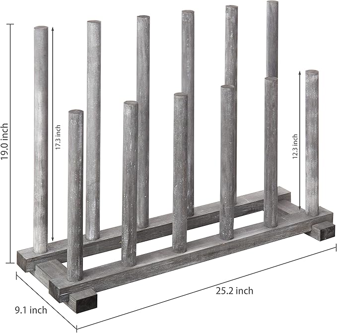 MyGift Coastal Graywashed Solid Wood Floor Standing Boot Holder Rack, Wooden - Image 4