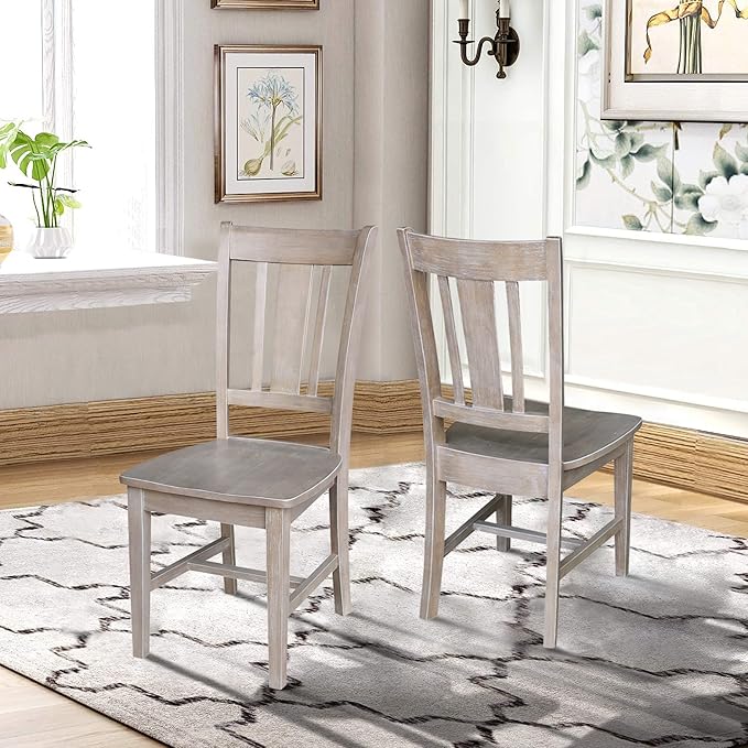 International Concepts Set of Two San Remo Splatback Chairs, Washed Gray Taupe - Image 2
