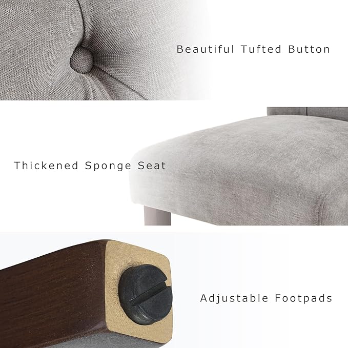 COLAMY Button Tufted Dining Chairs Set of 6, Parsons Upholstered Fabric Dining - Image 6