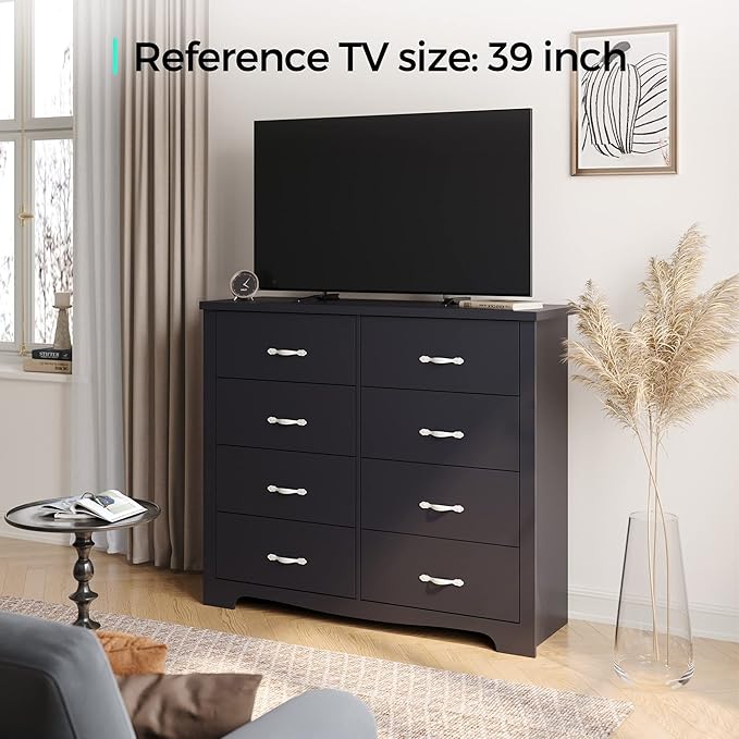 LINSY HOME 8 Drawer Double Dresser, Modern Dresser Chest - Image 6