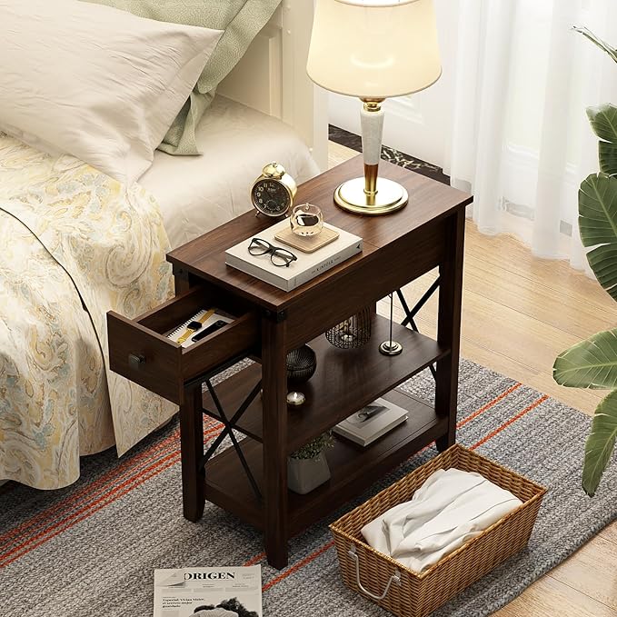 Narrow End Table with Charging Station - Image 4