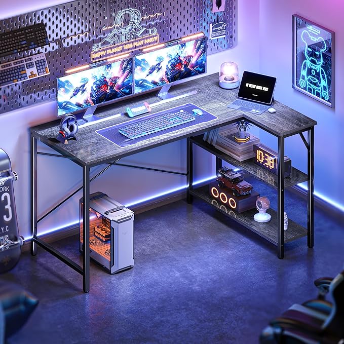 Huuger L Shaped Desk, 47 Inches Computer Desk - Image 6