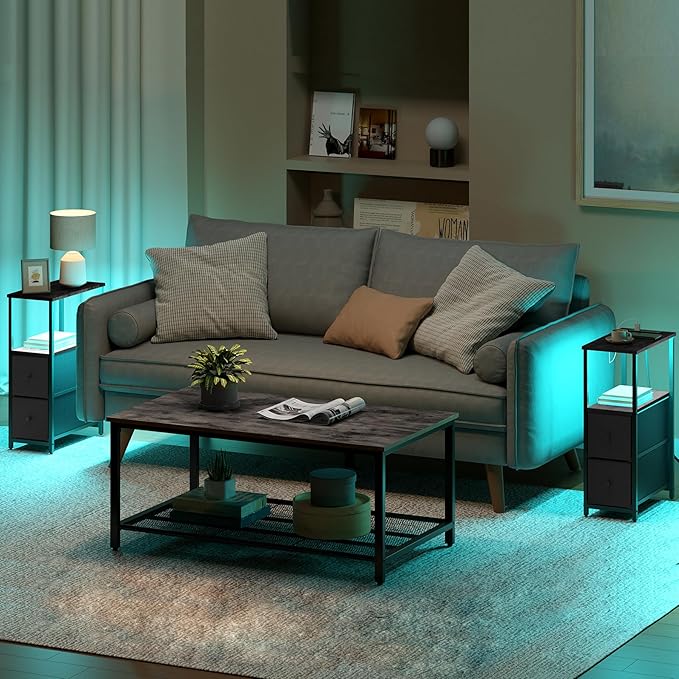 TUTOTAK Small Narrow LED End Table - Image 2