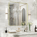 Fun Memories Wall Mirror for Bathroom, 32x36 Inch Glod Bathroom Mirror by FunMemories