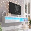 Floating TV Stand with Led Lights, 71 inch Wall Mounted TV Shelf with Power by ANTISTA-10YEARSFURNITURE