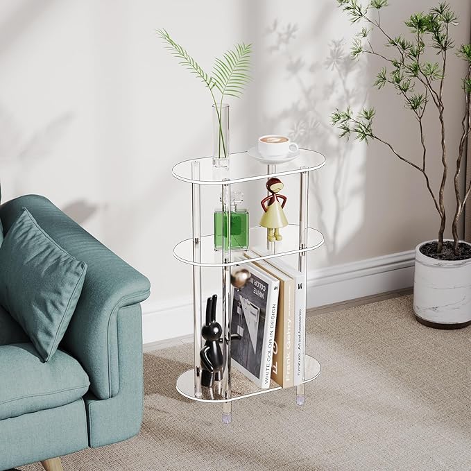Clear Acrylic Narrow Side Table - Image 2